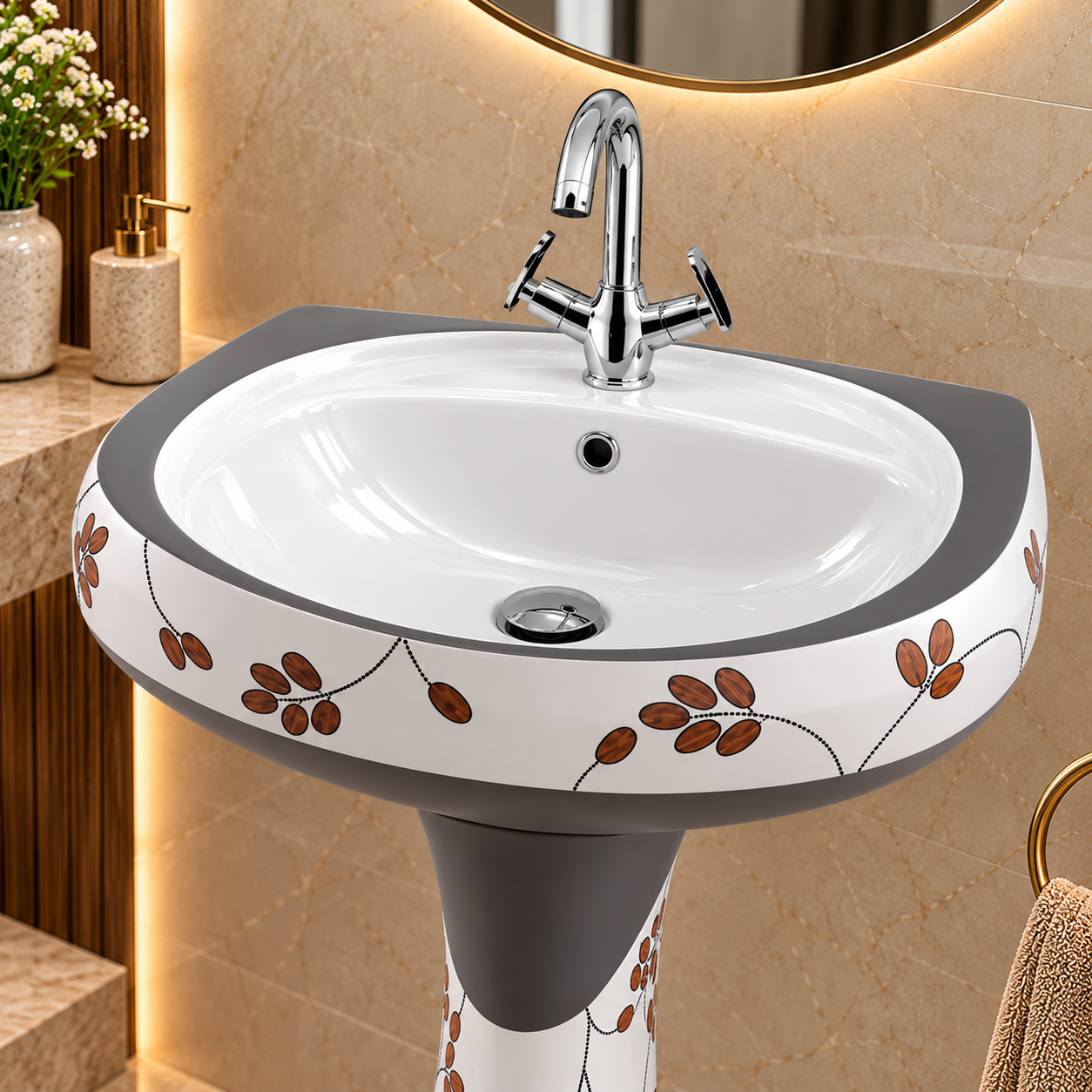 Sonet RP-1067, washbasin with pedestal (view 2)